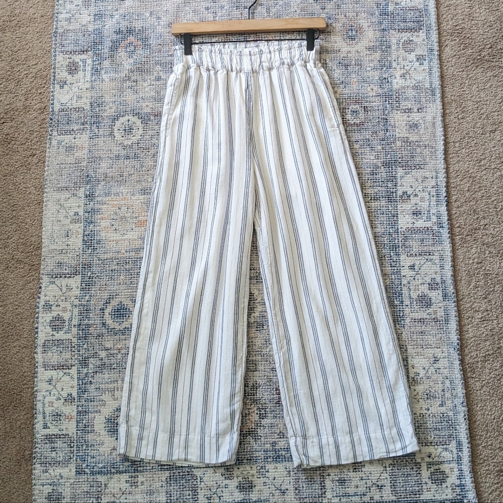 Ab & Fitch Linen Blend Wide Leg Pants